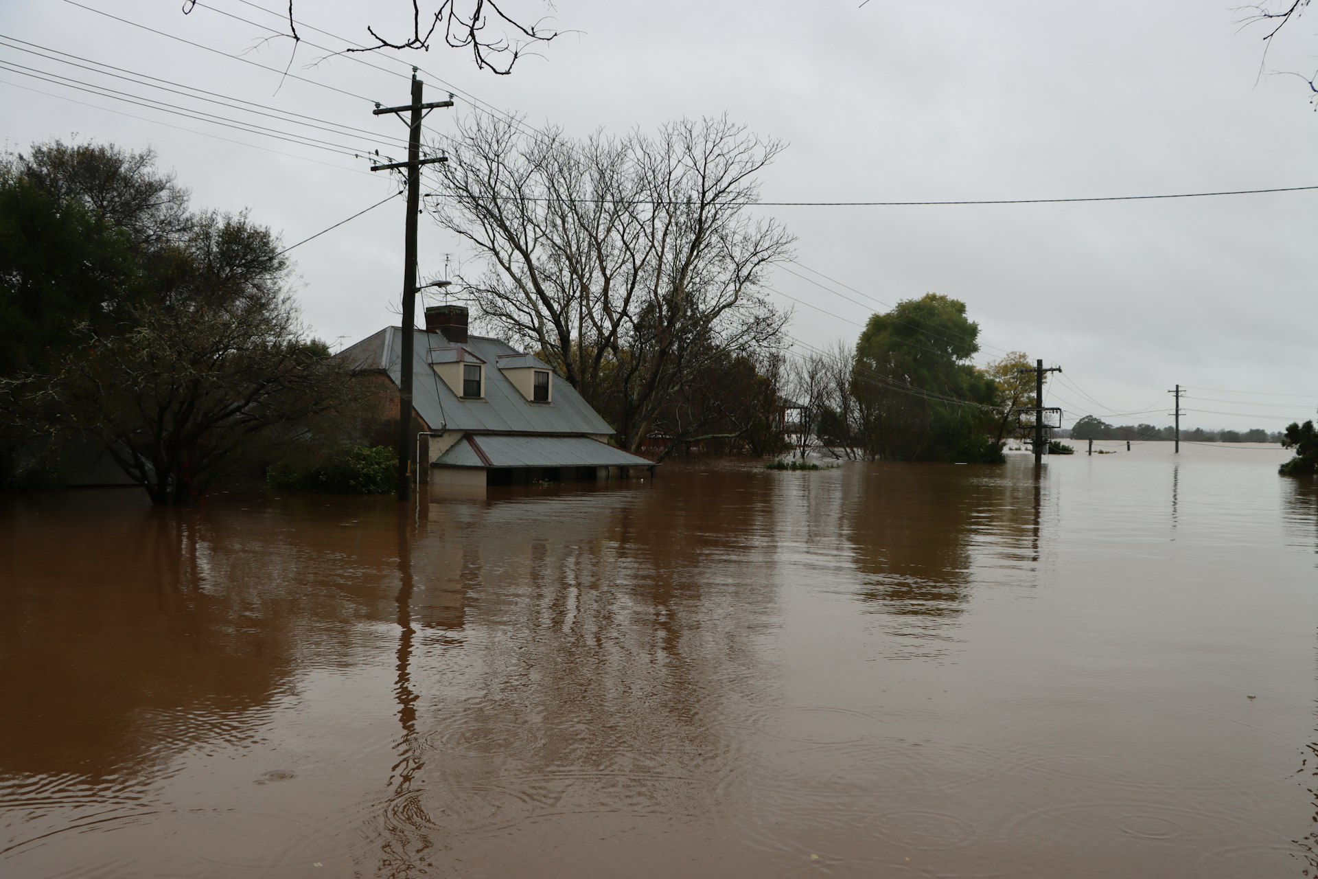House surrounded by floodwater
